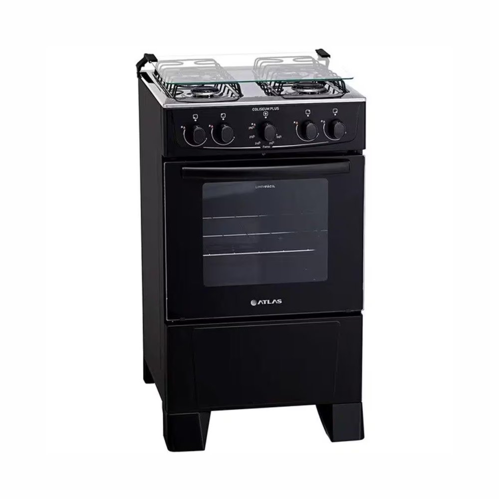 Fogao Atlas 4 Bc Coliseum Plus Preto